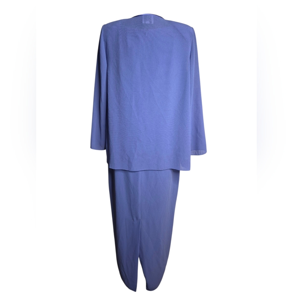 R&M Richards By Karen Kwong Elegant Purple Women's 2 Piece Dress Set (Plus Size) - Picture 7 of 10